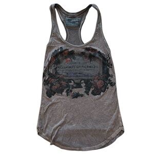 All Saints Gray Graphic Tank Top